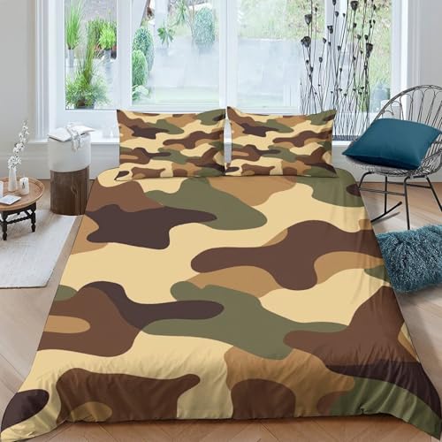 Housse de couette camouflage 3D respirante anti-froissement microfibre douce - 2