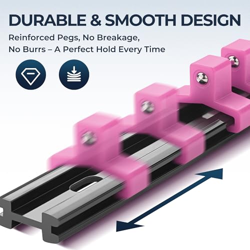 Image of Reniteco 12-Pack Socket Organizer Set, 1 /4 inch x 64 3 /8 inch x 60 1 /2 inch x 48 Clips | 172 Clip Capacity, Havy-Duty ABS Socket Rails, Removable Clips, Drive Socket Storage, Toolbox Drawer or Wall Mount