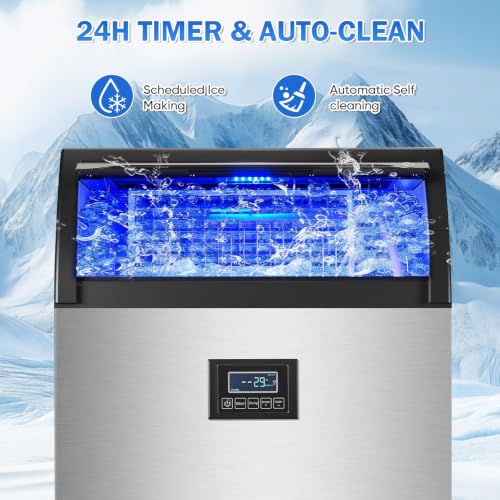 Image of Commercial Under Counter Ice Maker Machine 360Lbs /24H, 80Lbs Storage