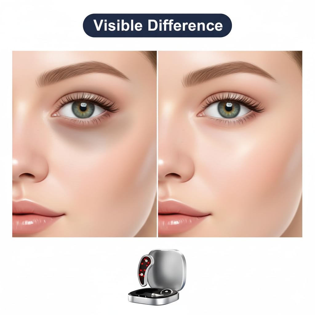 Eye massager solution anti-fatigue, masque de massage yeux sans patchs collants, chaleur et fraîcheur pour poches, cernes et tension oculaire