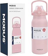 Garrafa Termica de Aço Inoxidável Isolada de Grande Capacidade com Canudo 1700ml (Rosa)