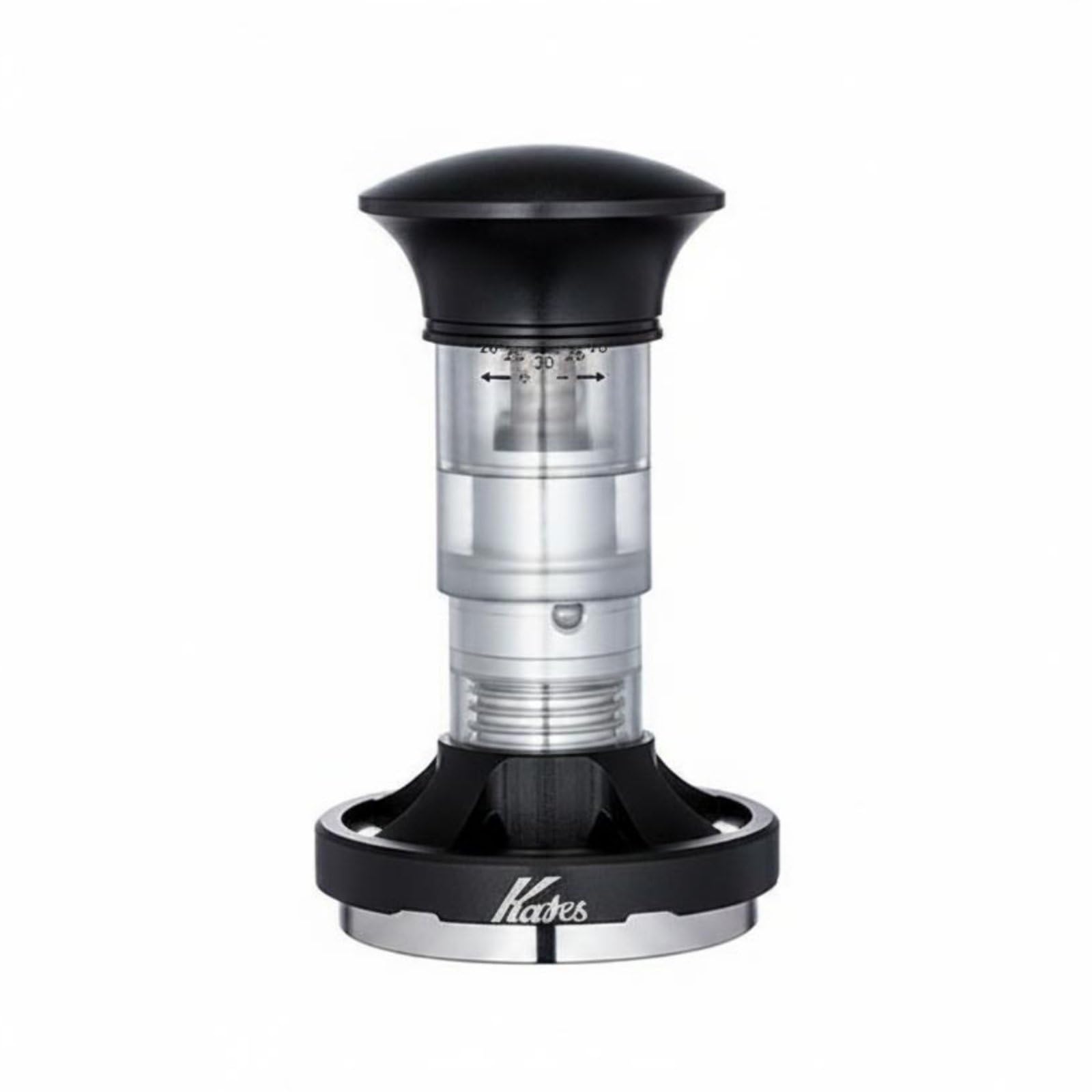 Tamper Espresso Acero Inoxidable Preciso Apisonador Espresso Acero Inoxidable Extracción Uniforme Tamper Resorte para Bar, Cocina, Negro, 58mm