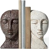 Heavy Duty Book Ends for Shelves - Book Ends for Heavy Books, Book Stopper for Shelves, Bookends for Shelves, Book Ends Unique, Bookends Decorative, Aesthetic Bookshelf Decor, The Tranquil Faces