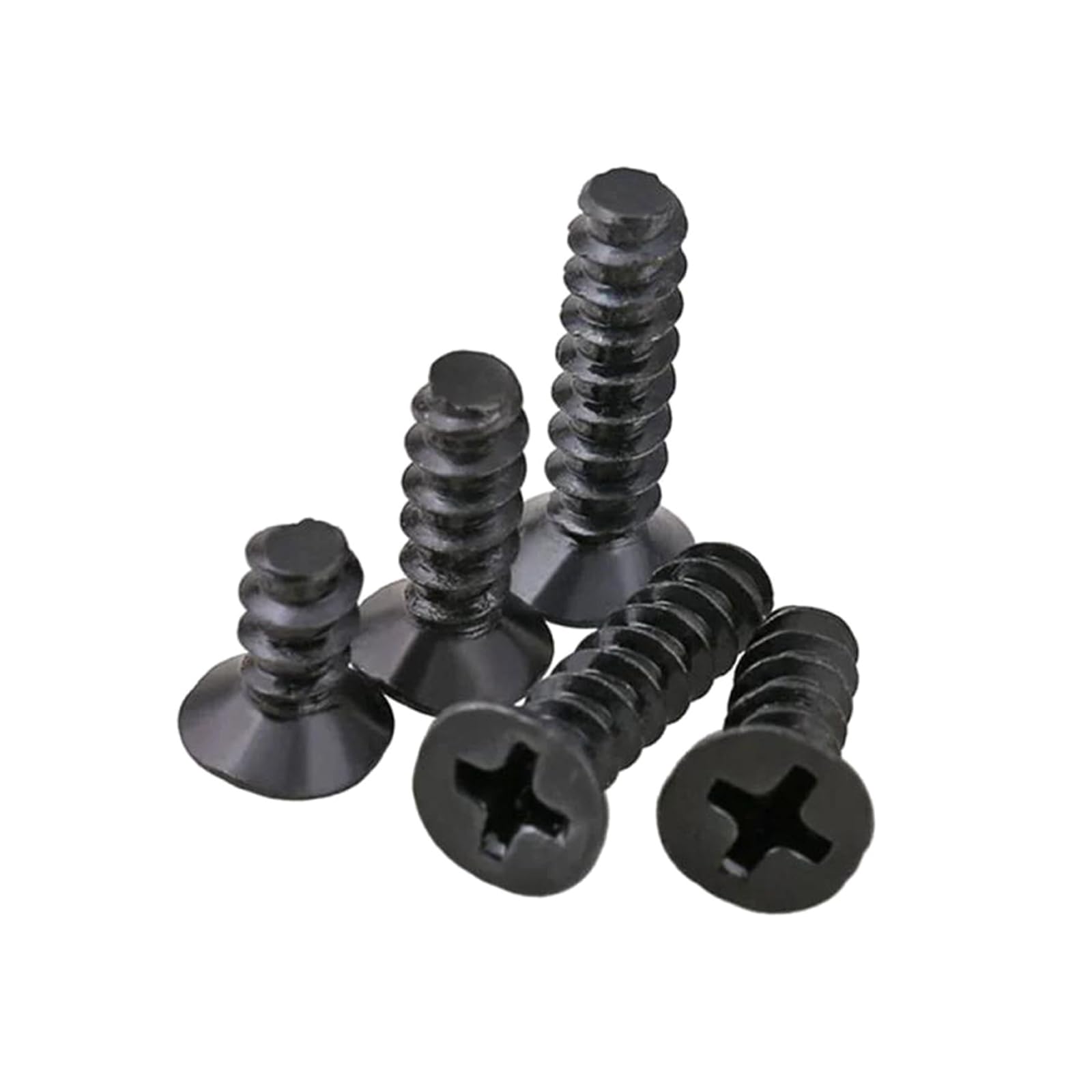 Tornillos autorroscantes 100 tornillos autorroscantes de cabeza avellanada con ranura en de acero al carbono negro, M1/M1.2/M1.4/M1.5/M1.6/M1.7/M2/M2.2/M2.3/M2.5/M2.6/M3/M3.5/M4, M1.7 x 3 mm(M4x14mm)