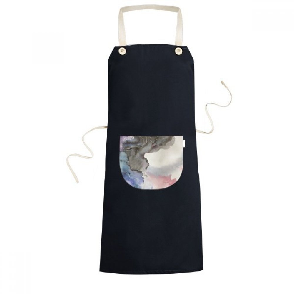 Tablier à bavette aquarelle réglable noir avec grande poche centrale