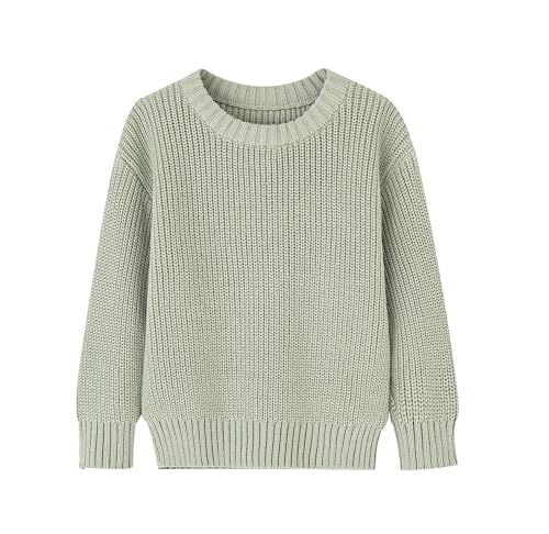 Toddler Baby Boys Girls Cotton Knitted Sweater Warm Soild Pullover Top Autumn Winter Outfits