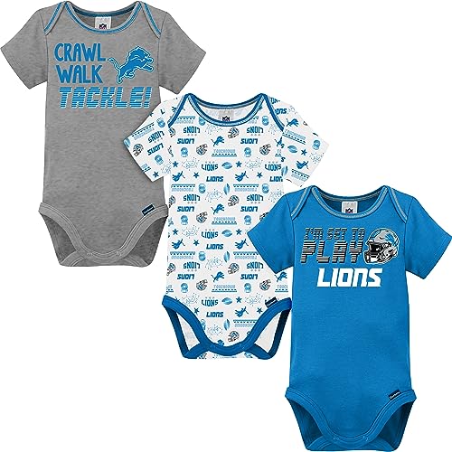 Image of Gerber NFL unisex-baby Nfl Team 3 Pack Short Sleeve Onesie Bodysuit