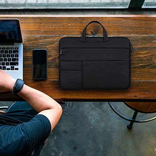 Image of Dynotrek 14 Inch Laptop Sleeve Case Cover with Handle Shockproof Protective Notebook Bag with Accessory Pocket, Durable Carrying Laptop Compatible for MacBook HP Lenovo Dell Asus Acer, Black