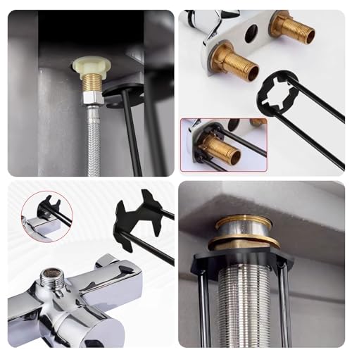 image for KITCHENASSIST 2pcs Basin Wrench Multifunctional Sink Wrench 7 Sizes Fa