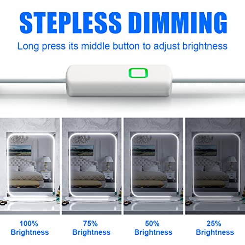 Led Vanity Mirror Lights,6000K Dimmable Daylight White Vanity Light,6.56Ft Bright Vanity Makeup Light,Elt Approval 24V Self-Adhesive Mirror Light For Vanity Mirror,Full Body Mirror And Bathroom Mirror #TOP3