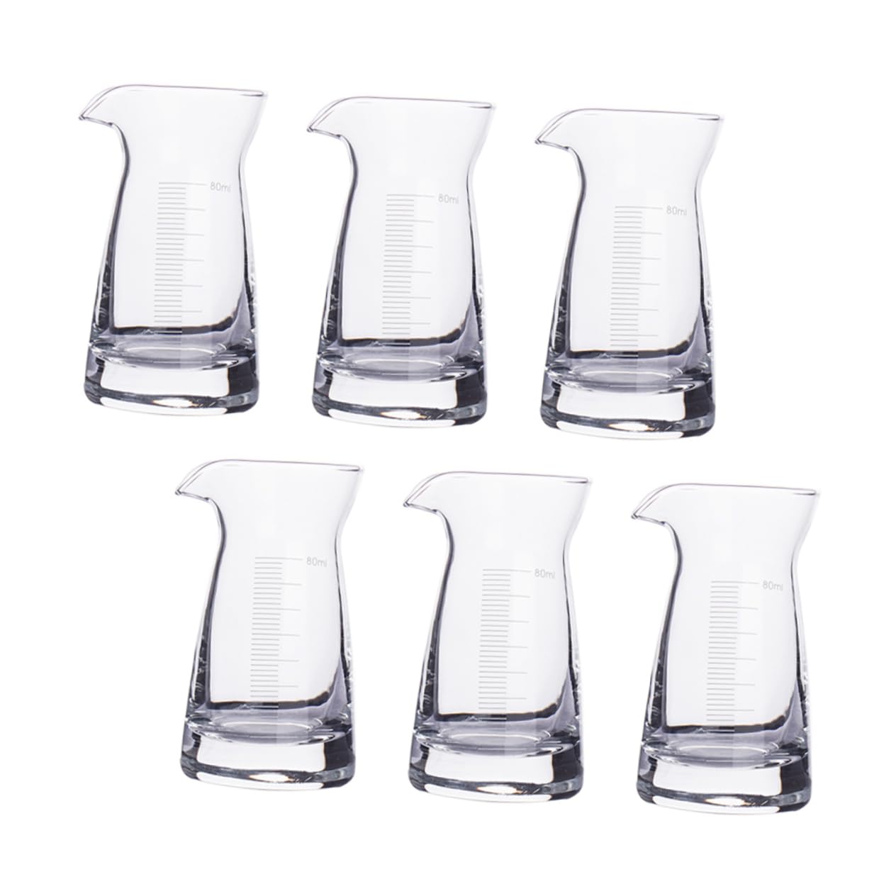 6 Pezzi Bicchieri Misurini Cocktail in Vetro Scala Graduata Contenitori Trasparenti per Misurare Liquidi e Whisky Misurini Resistenti e Leggeri per Bar