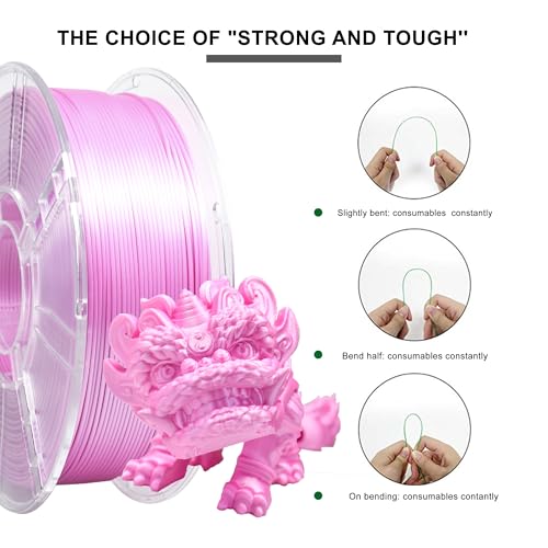 Image of iBOSS Silk Filament PLA+ 1.75mm Clog-Free Shiny 3D Printer Filament, 1kg Spool (2.2lbs), Dimensional Accuracy + /- 0.02 mm, Fit Most FDM Printer(Silk Pink)