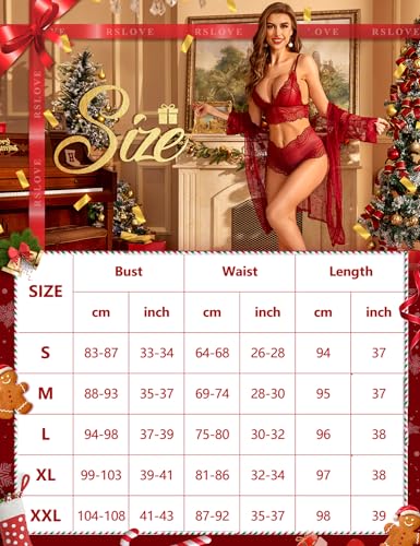 RSLOVE-Lenceria-Sexy-para-Mujer-Conjunto-de-lenceria-de-encaje-con-albornoz-de-malla-Conjunto-de-3-piezas-Ropa-de-dormir-Ropa-de-dormir RSLOVE-Lenceria-Sexy-para-Mujer-Conjunto-de-lenceria-de-encaje-con-albornoz-de-malla-Conjunto-de-3-piezas-Ropa-de-dormir-Ropa-de-dormir