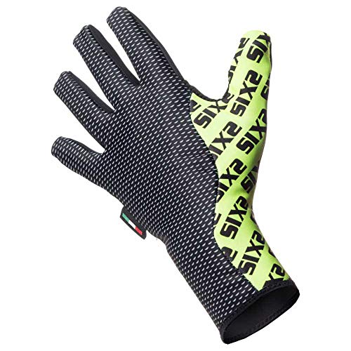 SIX2 Black Carbon/Yellow Fluo-M, Guanto Invernale Unisex Adulto