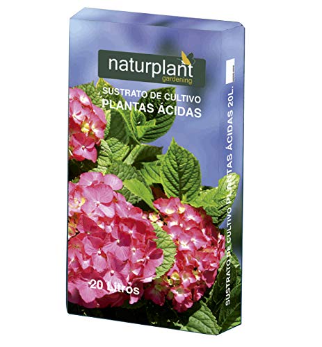 NATURPLANT Sustrato para Planta Ácidas o Acidófilas, Azalea, Camelia, Hortensia, Erica, Rododendros, PH Entre 5 y 6, ACIDAS20