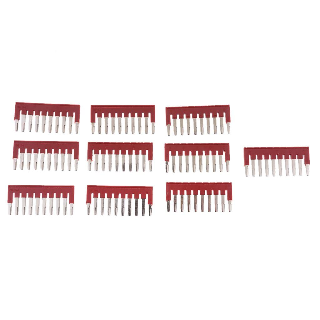 ATORSE® 10 X Press-Fit Ground Jumpers,Din Rail Mounted Terminal Blocks, 10 Pole 32A-picture-28