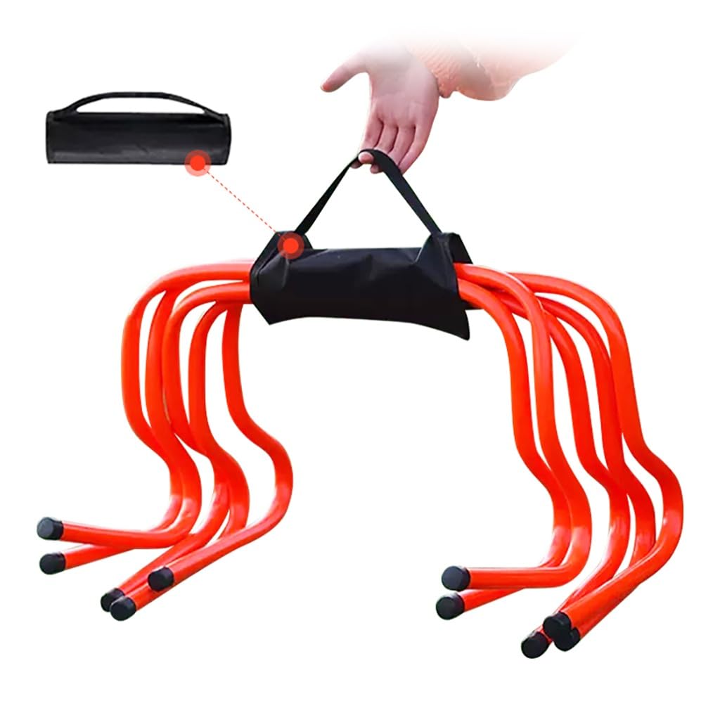 Ostacoli Allenamento Calcio, Pacchetto di 5pcs Ostacoli di velocità, 15cm/ 23cm/ 30cm/ 40cm/ 50cm Sports Forza Agilità Ostacoli(Green,30cm)