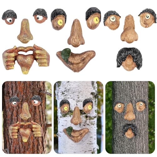 Vercraft 3 Pack Tree Face Decor Outdoor with Screws Old