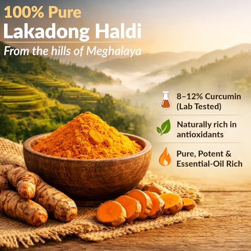 Image of Mayur Gold Lakadong Turmeric Powder (200gm), High Curcumin Certified (8-12%) 100% Pure & Chemical Free Haldi, Sourced From Meghalaya - Sun-Dried & Hand-Harvested Culinary Grade Spice