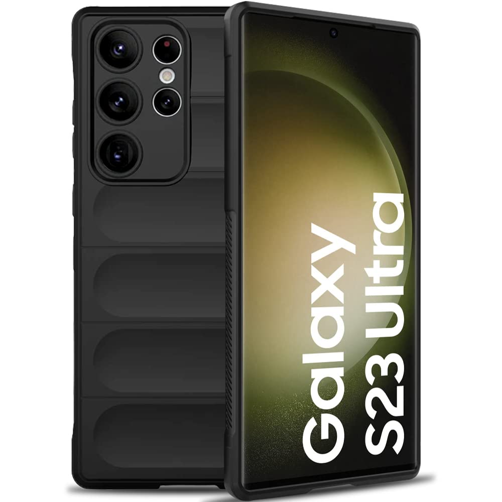 TheGiftKart Liquid Silicon Back Cover Case for Samsung Galaxy S23 Ultra 5G | Military Grade Protection with Shockproof 10X Airbags | Micro-Fibre Cloth On Inner Side | Anti-Slip Grip (Matte Black) (B0C1N4H6MM) Amazon Price History, Amazon Price Tracker