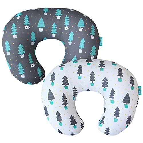 Image of Nursing Pillow Cover 2 Pack Safely with Zipper Cover fit Boppy Pillow Breathable & Soft | Breastfeeding/Positioner Slipcover | Machine Washable Jungle