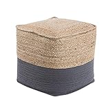  Puf otomana Gris Yute Relleno EPS Cuadrado 44 x 44 cm Estilo Boho Kirama