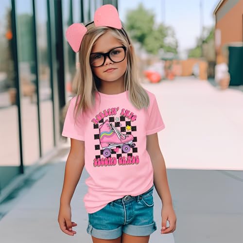 Image of SOFEON First Day of School Shirt for Girls Rollin' Into 1st /2nd /3rd Grade T-Shirt Back to School Skating Graphic Tees Tops