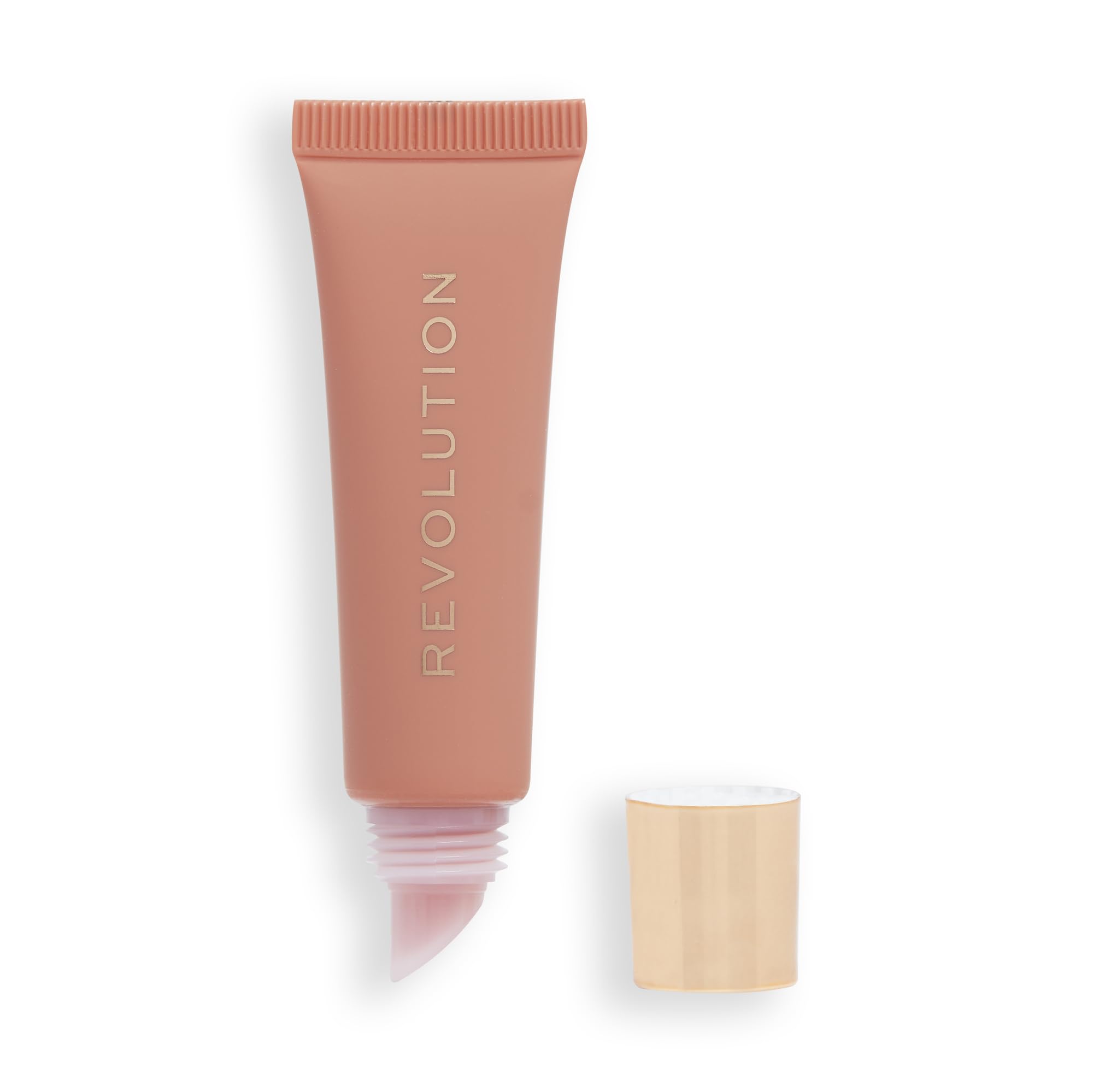 Makeup Revolution, Juicy Peptide Lip Balm, Hydrating Lip Balm with Sheer Colour, Infused with Vitamin E & Peptides, Nude Peach, 8ml