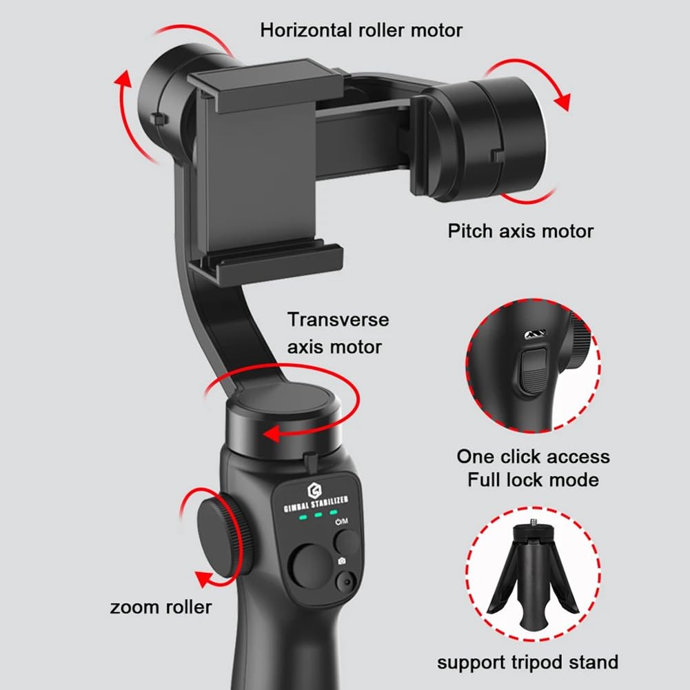 F10 Stabilizzatore Gimbal Portatile a 3 Assi APP Selfie Stick Tracking per Smartphone Vlog Anti Shake Registrazione Video Facile da Usare