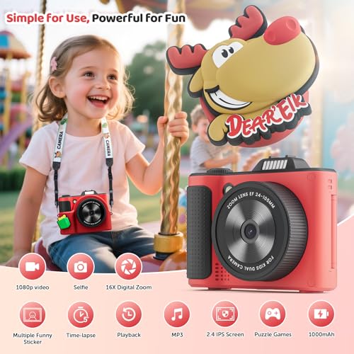 SnapMem Kids Camera,Birthday Gifts for 3-10 Year Old Girls Boys - image 3