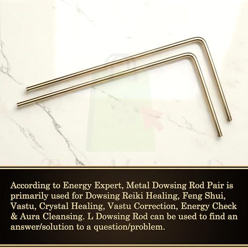 Image of Brass Dowsing Rods Pair | Diameter-8 MM | Energy Balancing | Aura Energy Checker | Feng Shui | Reiki | Dowser | Divining Rod | L-Rod | Only 2 Rods