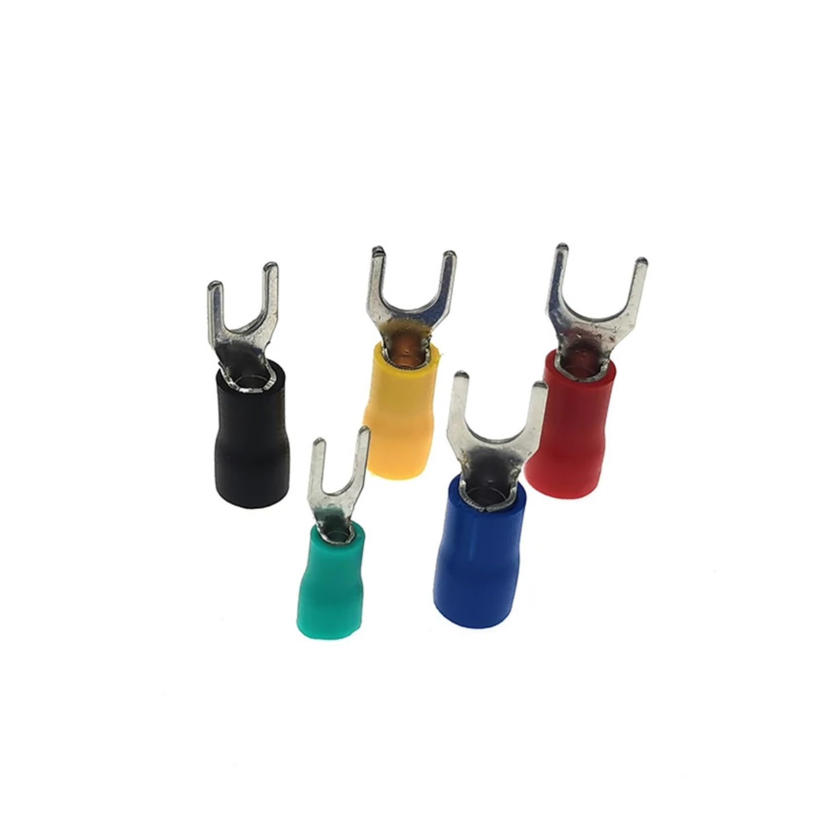 500pcs Spade Insulated Furcate Crimp Terminal Wire Connector SV2-3/3.5/4/5/6/8/10 Cable Ferrules 16-14AWG 1.5-2.5mm2(Rot,SV2-3)