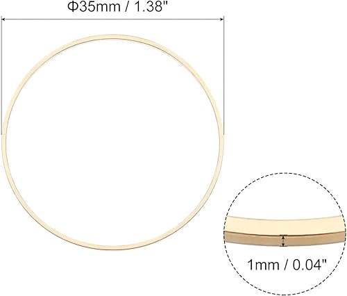 Miniatura 2 de uxcell Bisel de círculo hueco de latón Anillos de enlace redondos Conectores de joyería para pendientes, collares, fabricación de joyas, Latón, Sin