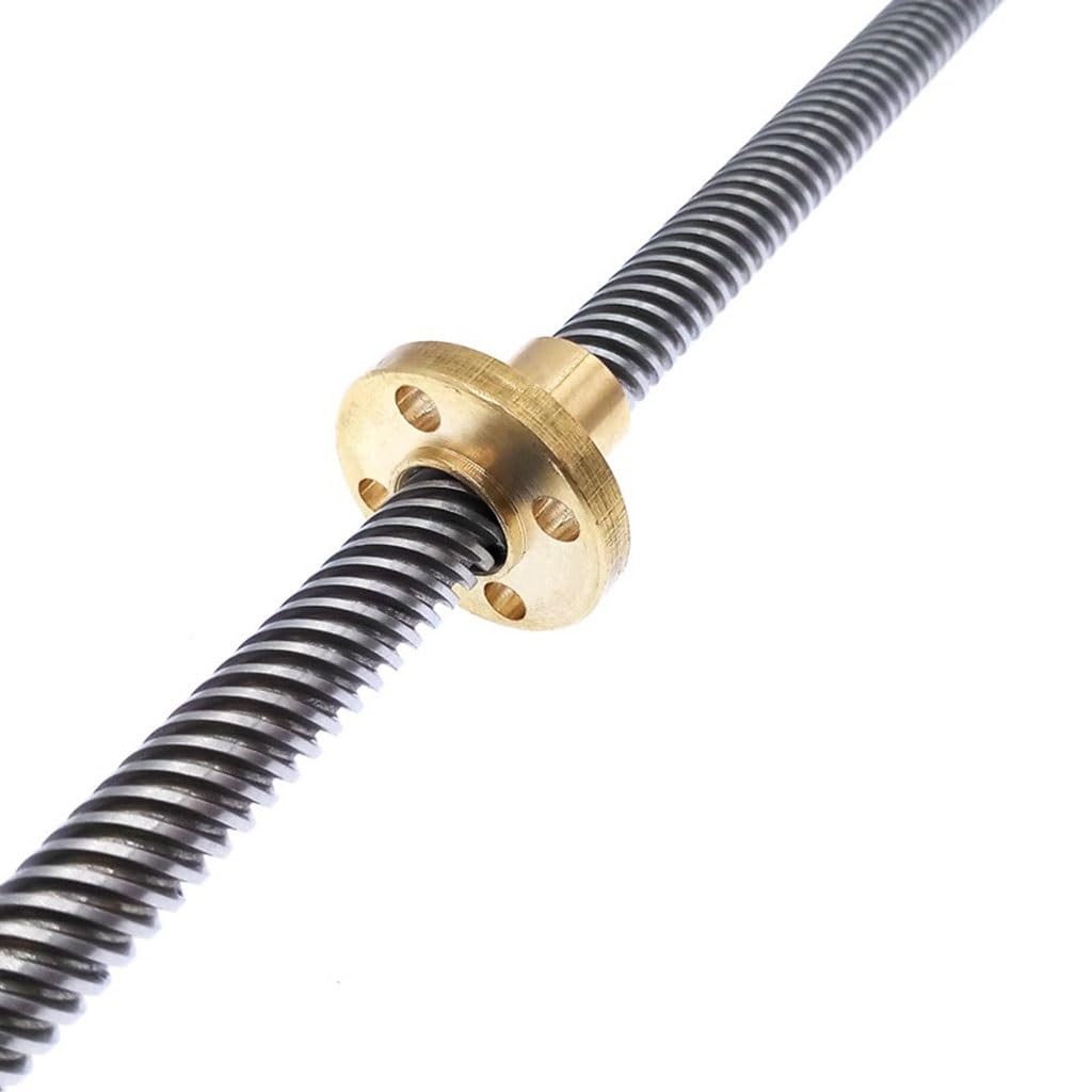 Vis à billes trapézoïdale de précision, Vis mère T8 en acier inoxydable, 500mm, pièces d'imprimante 3D, plomb, pas de 1 à 14mm, 1mm, 2mm, avec écrou(Lead 2mm)