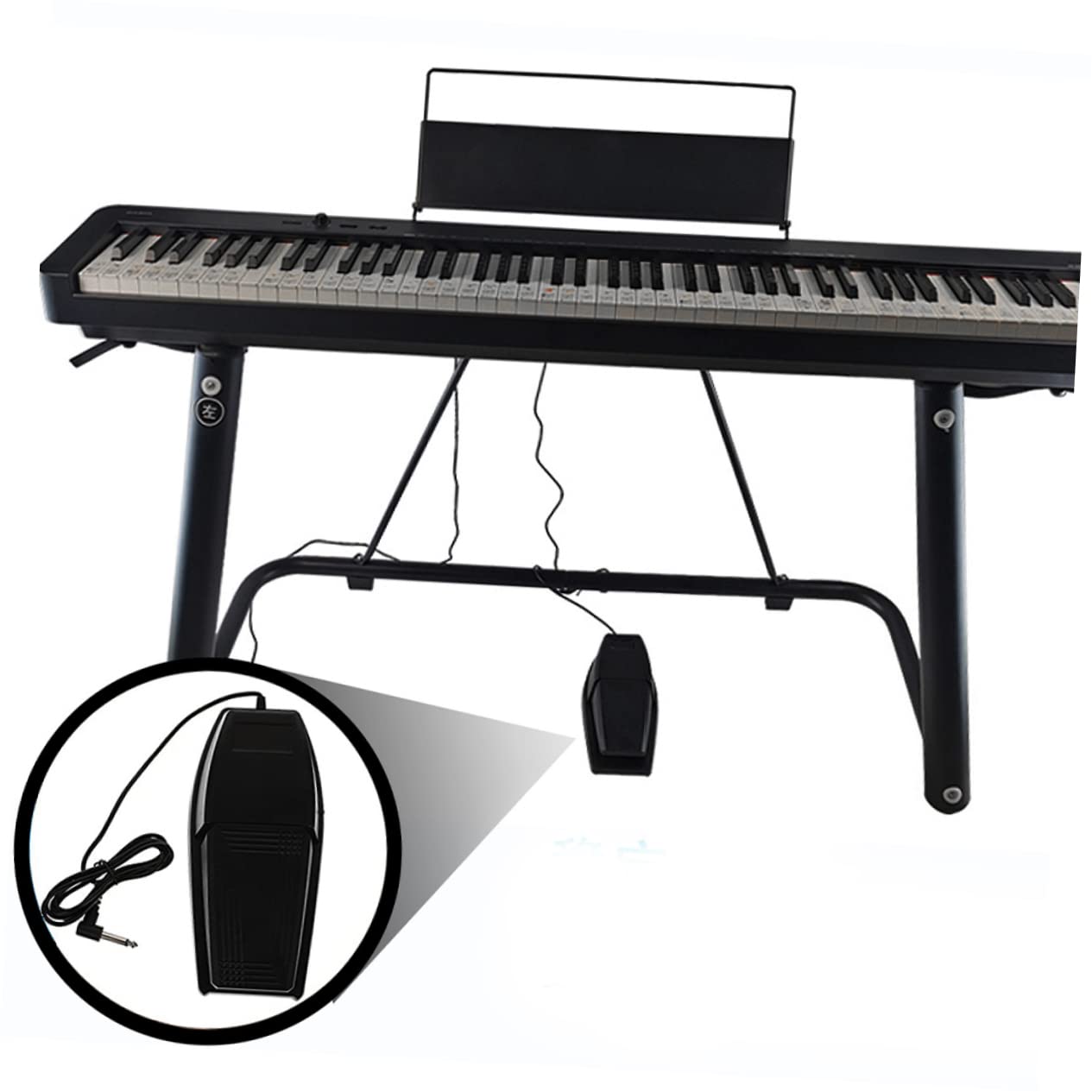Toyvian Pedale Sustain per Pianoforte Portatile in Gomma e Abs, Pedale del Pianoforte Digitale Alta Durabilità, Accessorio Compatibile per Tastiera Elettronica