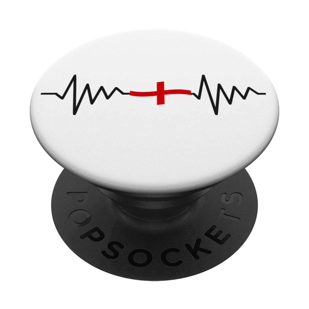 England Flag for English Men Women Kids King's Day PopSockets Swappable PopGrip, Black