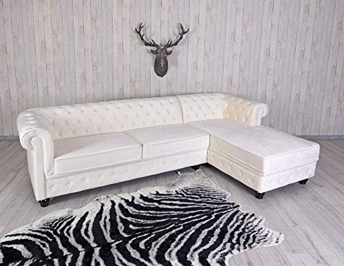 Ecksofa Sofa Samt Couch Chesterfield Wohnzimmercouch Retro Sitzgarnitur Polstergarnitur fha063 Palazzo Exklusiv – Bild 6