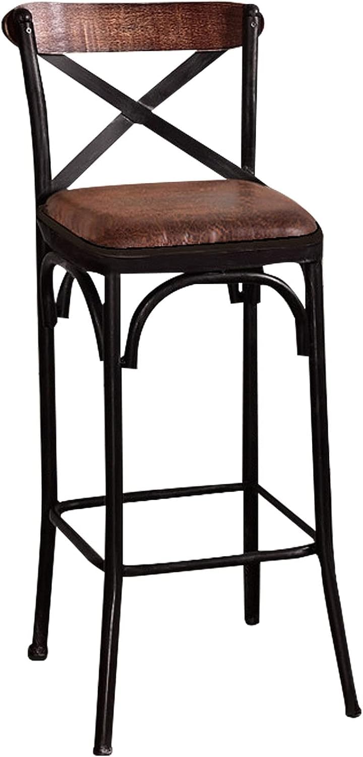 Tabouret de bar industriel 75cm avec repose-pieds métal pour café et pub