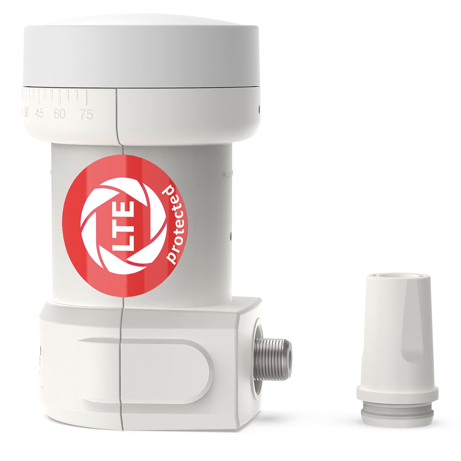 DUR-line +Ultra Single LNB - 1 Participant Blanc - avec Filtre LTE [ Test TRÈS Bien *] 1-Fois, numérique avec Protection Contre Les intempéries, Full HD, 4K,Qualité Premium