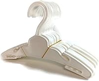 Vista 2 de 12 perchas de plástico blanco para muñecas (1 docena) para ropa de muñeca de 18 pulgadas