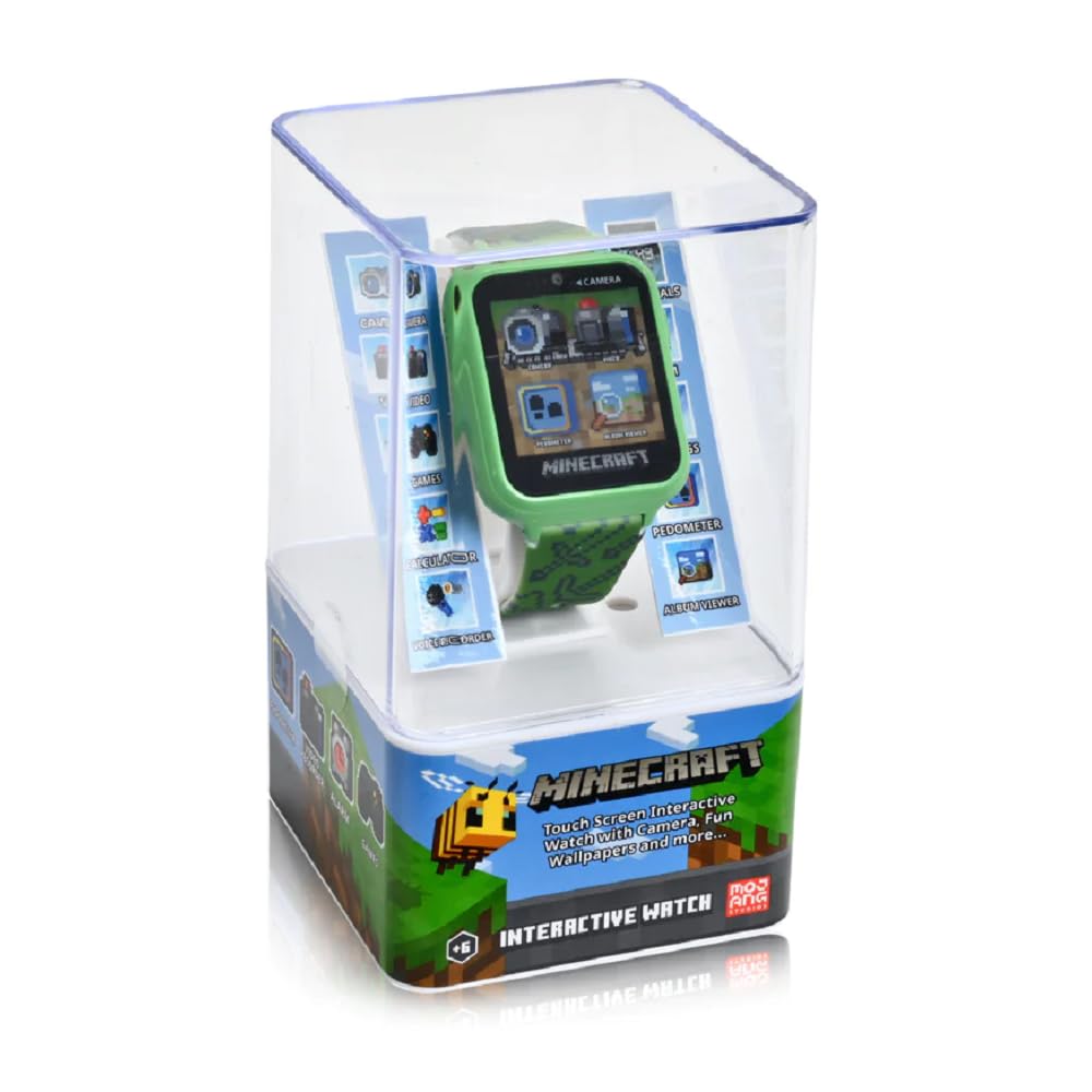 CARTOON Minecraft Reloj interactivo para niños, multifunción, recargable por USB, reloj inteligente