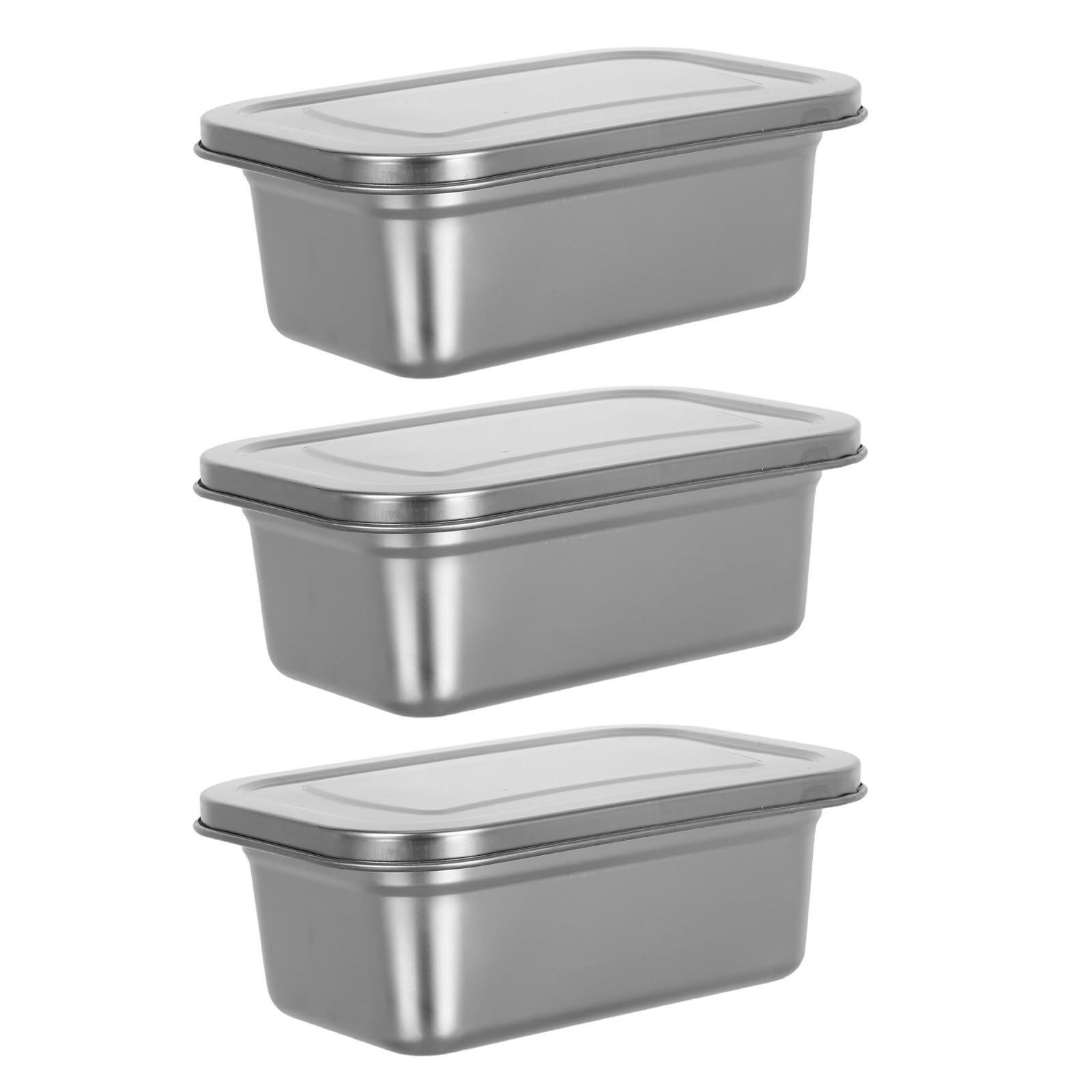 Alipis 3 Piezas Recipientes para Guardar Helado 1,2 L de Acero Inoxidable