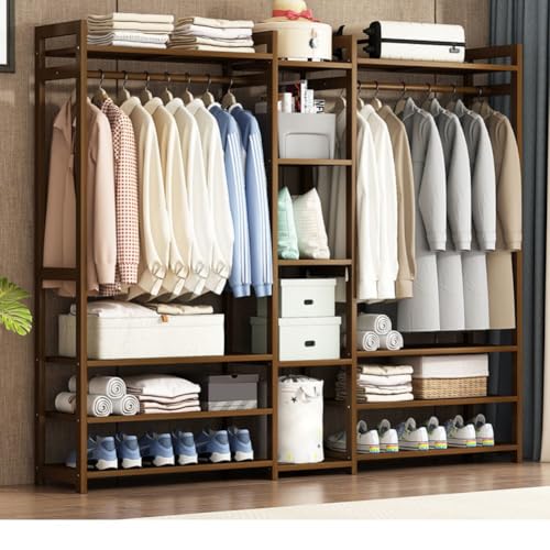 Perchero de madera multifuncional ajustable de 70 a 170 cm 2