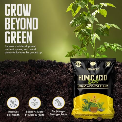 Image of Utkarsh Humic Acid Eco for Plants - 5 Kg | Organic Humic & Fulvic Acid Soil Conditioner | Improves Soil Fertility, Root Growth & Nutrient Absorption | Suitable for Agriculture, Gardening & Home Plants