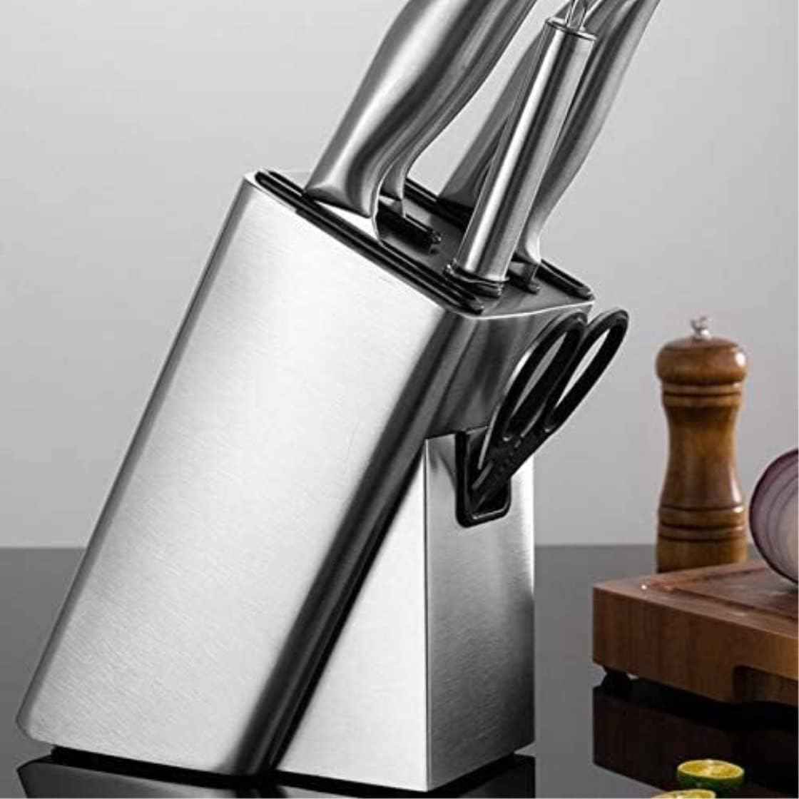 Kitchen Knife Holder Stainless Steel Knife Holder Kitchen Supplies Storage Rack Multifunctional Shelf Knife Rack Household Knofe Holder