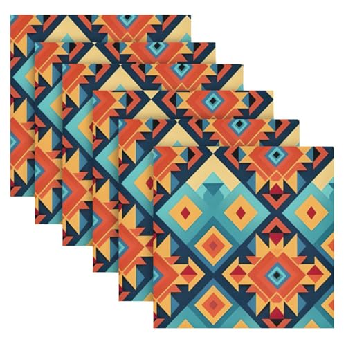 Servilletas de Tela Boho Mandala Azul 20x20 Pulg 6un miniatura 2
