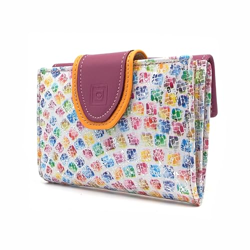 Monedero Cartera Cuero Pequeña para Mujer, Piel Ubrique, Billetero Tarjetero, Hecho a Mano, Proteccion RFID, 39712 Multi