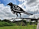 Somerset Quintessence Metal Bird Garden Art - Odins' Raven Huginn | Pagan Decor | Viking Art | Metal...