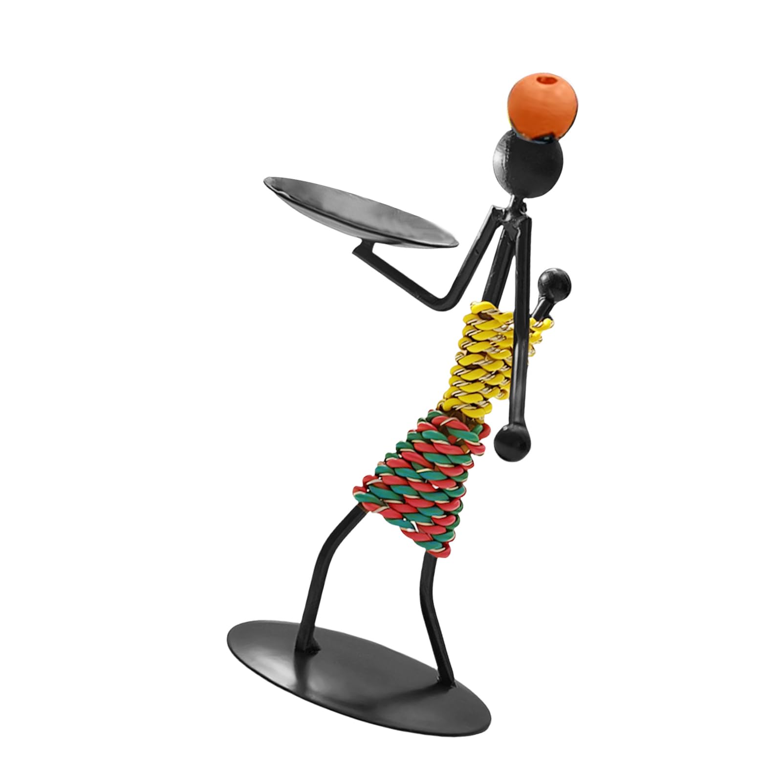 Carotoe Type D Artistic Metal Tealight Holders Iron African Lady Candelabra Desk Decors For Living Room Or Bookshelf Styling Iron Figurine Owner