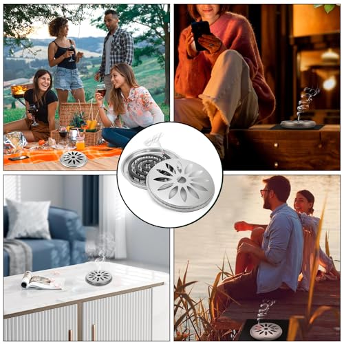 4er-Pack Mückenspirale Halter Moskito Spulenhalter Spiral Mücken Spulenhalter aus Edelstahl Räucherspiralen Halter mit Abdeckung Geeignet für Zuhause, Garten, Camping, Angeln, Reisen, Outdoor
